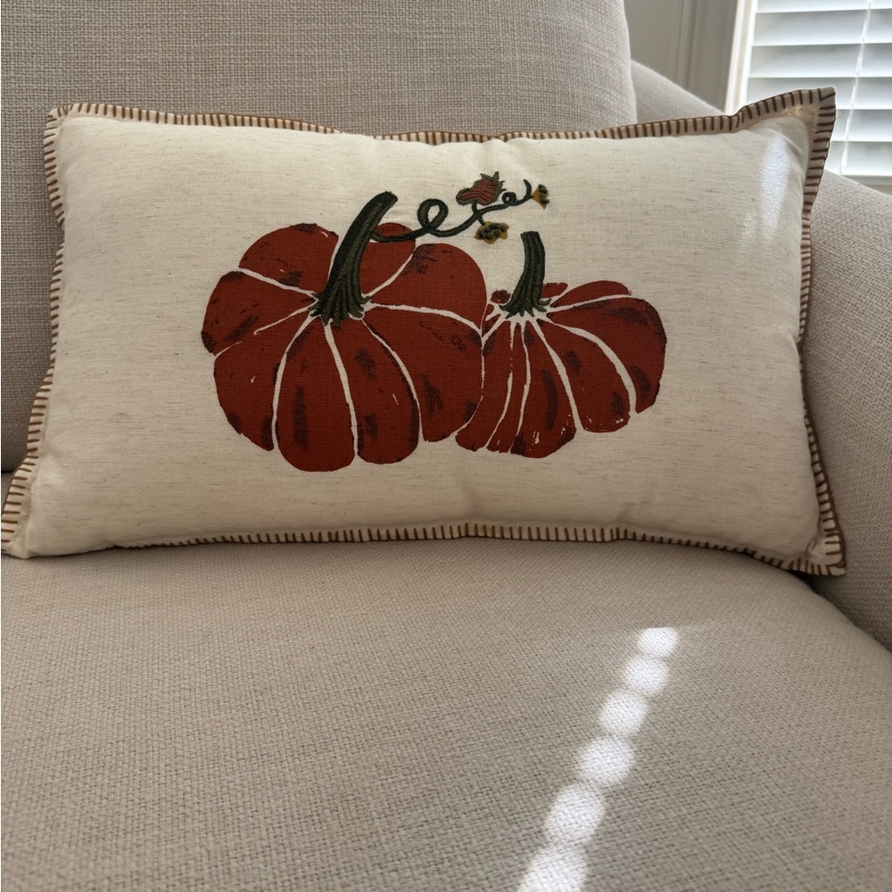 Target Pumpkin Holiday Pillow - Cream and Brown